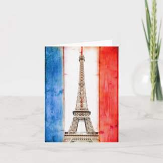Artistic Eiffel Tower Flag note card