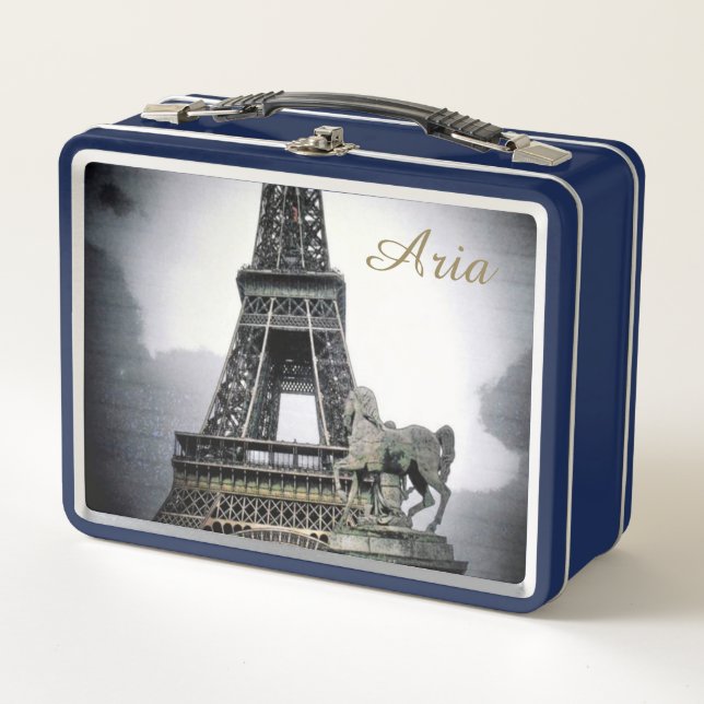 Artistic Eiffel Tower View Metal Lunch Box (Front)