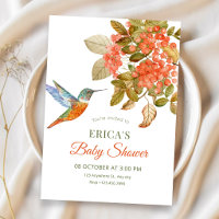 Artistic elegant bird berries baby shower