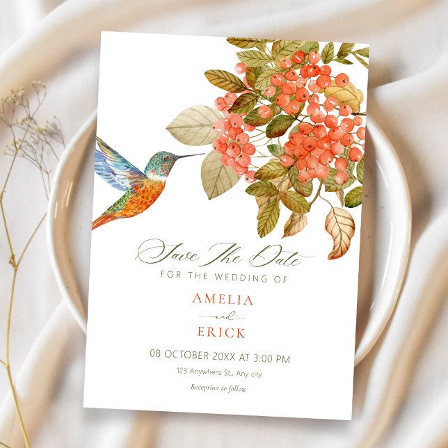 Artistic elegant bird berries  invitation (Creator Uploaded)