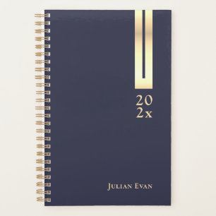 Artistic Elegant Detail Navy Blue & Gold Non Dated Planner