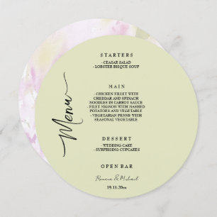 Artistic Elegant Floral Sage Green Garden Menu