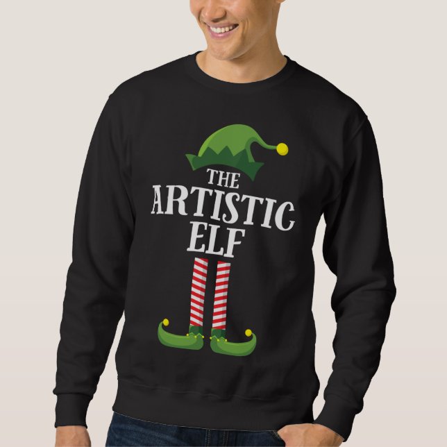 Artistic Elf Matching Family Group Christmas Party Sweatshirt (Front)