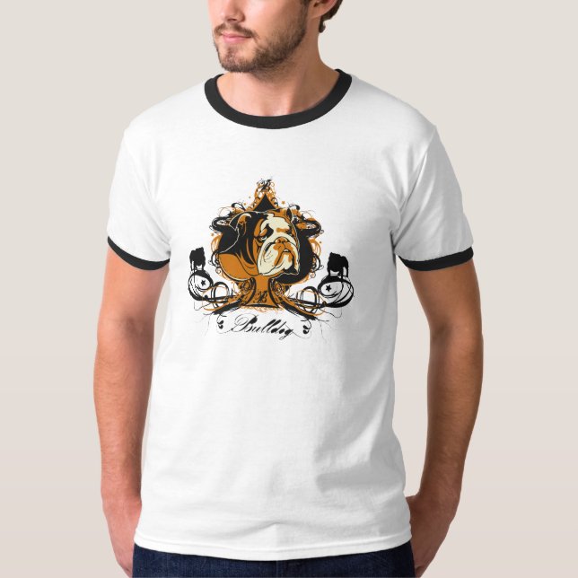 Artistic English Bulldog Breed Design T-Shirt (Front)