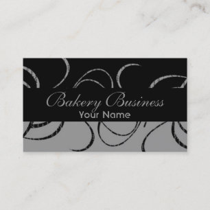 Artistic fade grey damask bakery cards