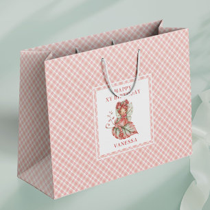 Artistic Fairy Girl Blush Floral Birthday Gift Bag
