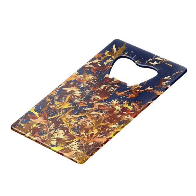 Artistic Fall Leaves Against Deep Blue Sky (Back Angled)