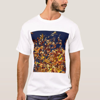 Artistic Fall Leaves Against Deep Blue Sky T-Shirt