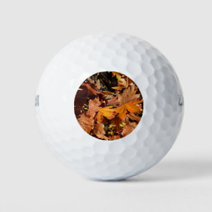 Artistic Fall Leaves In Autumn Sunshine Golf Balls