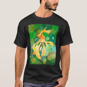 Artistic Fancy Goldfish With Green Background Vect T-Shirt