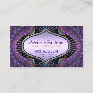 Artistic Fashion Fractal Art Purple Business Card