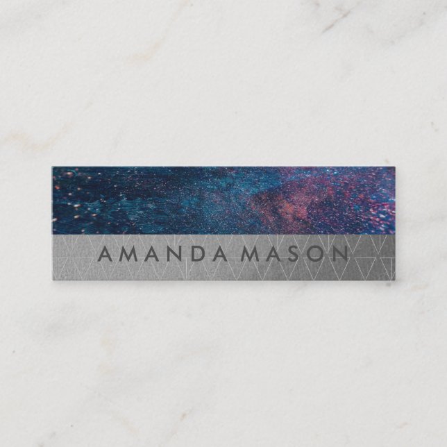 Artistic | Fashionable Lux Triangle Pattern Mini Business Card (Front)