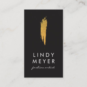 Artistic Faux Gold Brushed Vertical Business Card