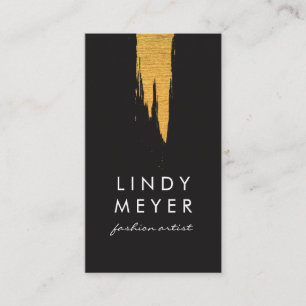 Artistic Faux Gold Brushed Vertical Business Card