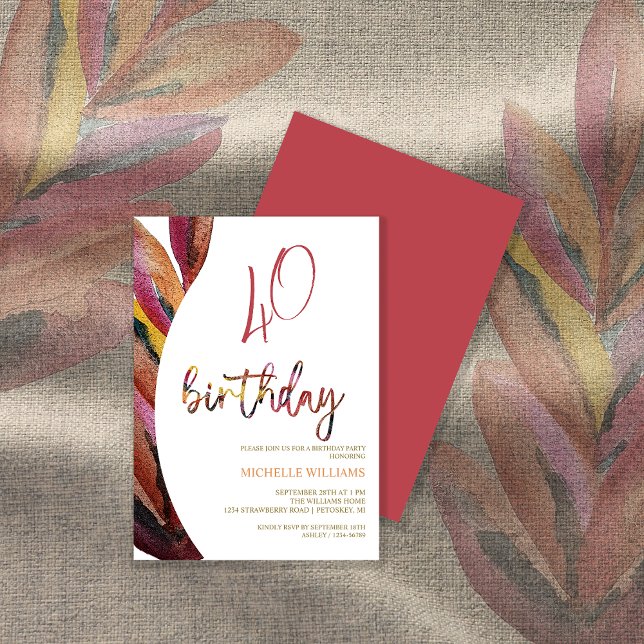Artistic Feathers Floral Watercolor Art Invitation (Creator Uploaded)