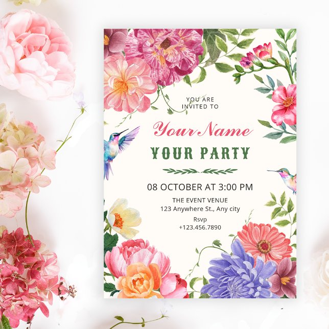 Artistic floral bloom invitation (Creator Uploaded)