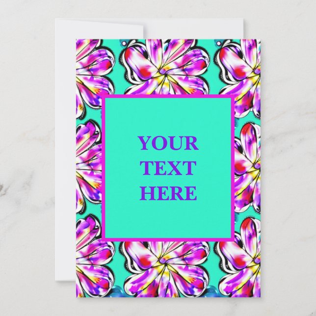 Artistic Floral Boho Watercolor Invitation Design (Front)