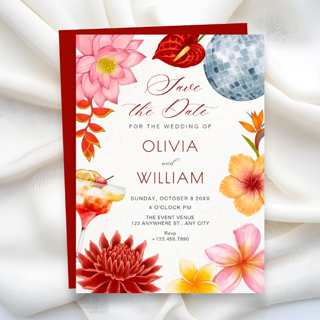 Artistic floral botanical wedding party  save the date (Creator Uploaded)