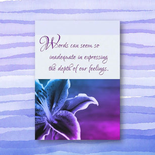 Artistic floral Condolences sympathy Greeting Card