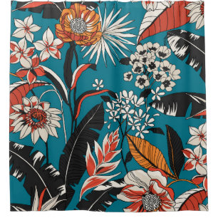 Artistic Floral Deco: Vintage Seamless Pattern Shower Curtain