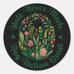 Artistic Floral Democrat President Liberal Anti Tr Classic Round Sticker