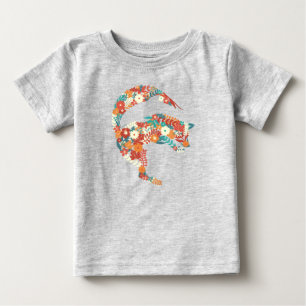 Artistic Floral Fox Wild Animal Nature Theme Baby T-Shirt