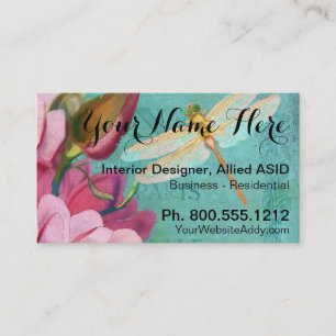 Artistic floral Interior designer business card