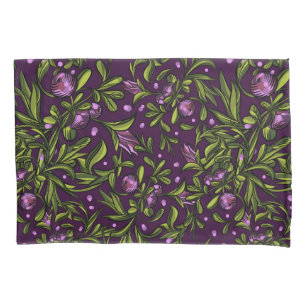 Artistic Floral Motif: Purple Flowers Pillowcase
