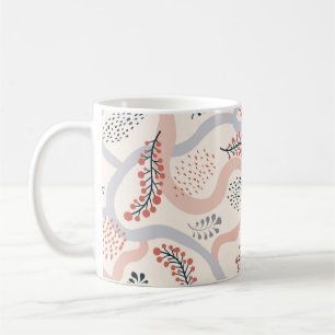 Artistic floral pattern, ornamental autumn decor. coffee mug