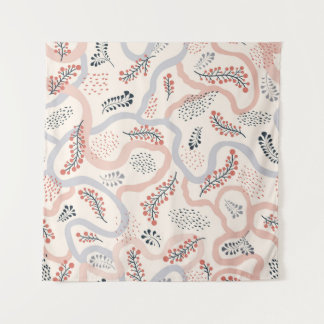 Artistic floral pattern, ornamental autumn decor. tapestry
