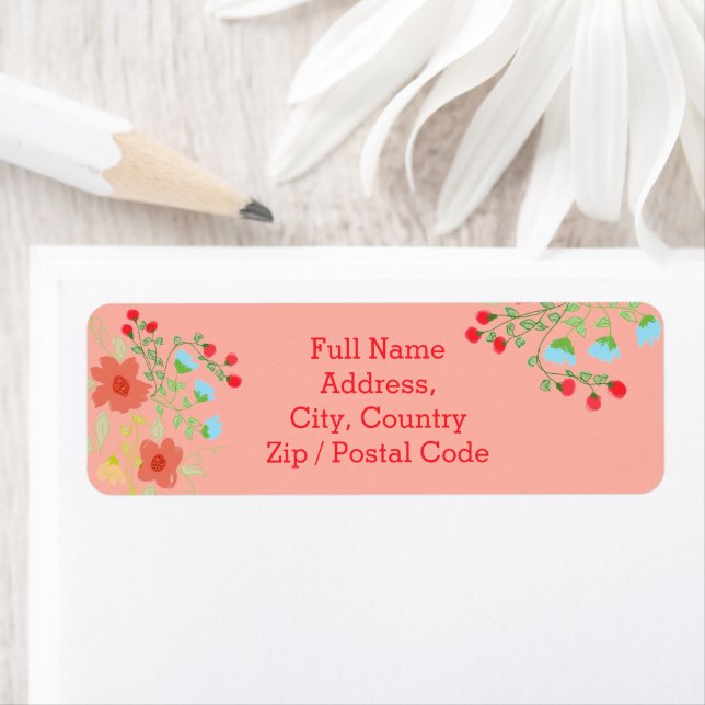 Artistic Floral Pretty Return Address Label (Insitu)