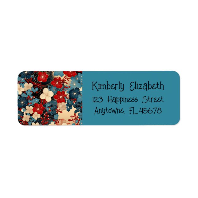 Artistic Floral Return Address Label (Front)