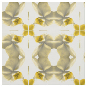 Artistic Flower in Yellow Tones Pattern Fabric