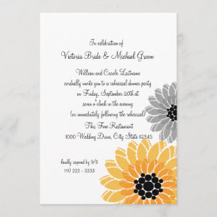 Artistic Flowers Rehearsal Dinner Invitation