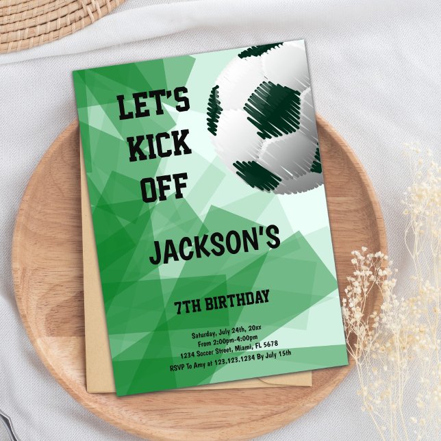 Artistic Football Theme Invitation (Pen Drew Ball Soccer Birthday Invitations)