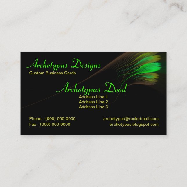 Artistic Fractal Stroke Business Card (Front)