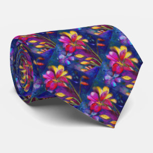 Artistic Freesia Floral Tie