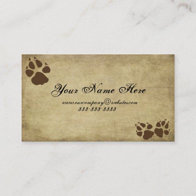 Artistic & Fun- Doggy Prints-  Business Card (Front)