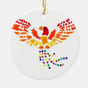 Artistic Fun Phoenix Rising Abstract Art Ceramic Tree Decoration