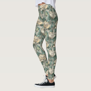 Artistic Gardenias Flower Pregnancy CrossFit Leggings