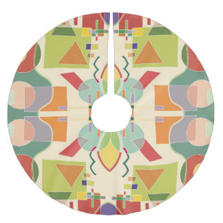 Artistic Geometric: Colourful Seamless Pattern Brushed Polyester Tree Skirt