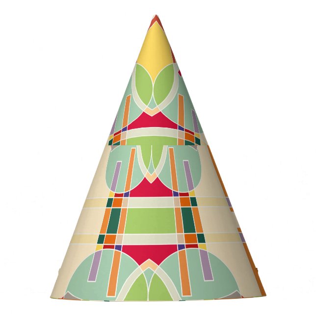 Artistic Geometric: Colourful Seamless Pattern Party Hat (Front)