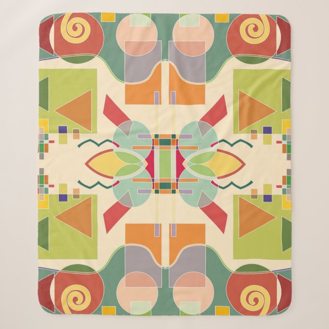 Artistic Geometric: Colourful Seamless Pattern Sherpa Blanket (Front)