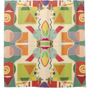 Artistic Geometric: Colourful Seamless Pattern Shower Curtain