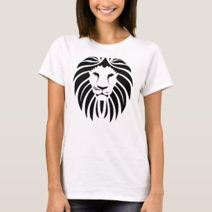 Artistic Geometric Lion Women's Denim Jacket  T-Shirt