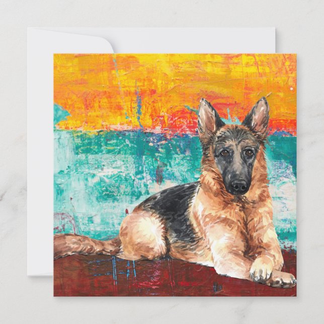 Artistic German Shepherd Abstract Painting  (Front)