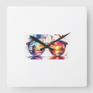 Artistic Glasses Wall Clock – Reflections of Life