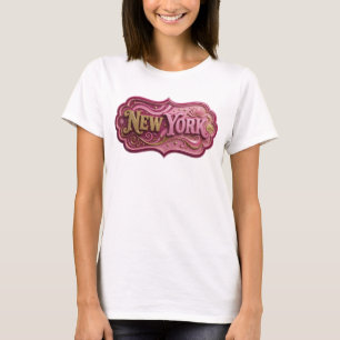 Artistic Gold NEW YORK 3D Text Art T-Shirt