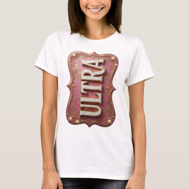 Artistic Gold ULTRA Text Design T-Shirt (Front)