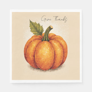 Artistic Grain Thanksgiving Pumpkin Napkin